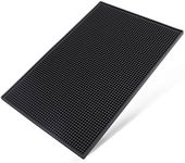 Facmogu 18 x 12 Inch Rubber Bar Mats, Black Heavy Duty Bar Mat PVC Rubber Wet Dish Drying Spill Matting Non Slip Heat Resistant for KTV Bar Glass, Restaurant, Home Counters