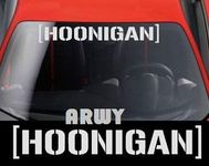 ARWY Vinyl Hoonigan Print Car Sticker, 0.11 x 4.52 x 3.93 Inches, White