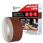 Robustt Anti Skid/AntiSlip 5mtr(guaranteed) X50mm (Pack of 1) Brown Fall Resistant with PET Material and Solvent Acrylic Adhesive Tape for Slippery Floors, Staircase, Ramps, Indoor, Outdoor Use