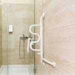 Stander The Curve Grab Bar - Elderly Rotating Wall Mounted Ladder Assist Handle + Bathroom Grab Bar Toilet Aid