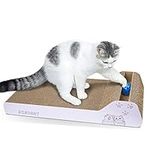 Aibuddy Cat Scratcher, Incline Scratching Pad Reversible Cardboard Lounge Bed with Ball Toy Catnip [ 45x 24 x 8.5 cm, Superior Cardboard & Construction]