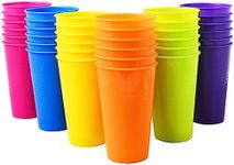 36 Pcs Plastic Kids Cups,12 oz Unbreakable Drinking Cups, Reusable Plastic Tumbler for Picnics Sports Home Party Supplies, 6 Colors