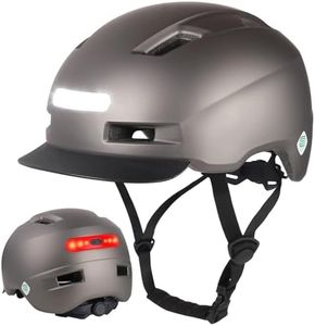 Shinmax Bicycle Helmet for Men and Women, Bike Helmet with Light, 5 Modes, Bicycle Helmet with Visor, Mountain Bike Helmet, Road Bike Helmet for Adults for Urban Commuters