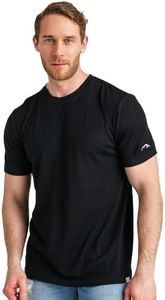 Merino.tech Merino Wool T-Shirt Mens - 100% Organic Merino Wool Undershirt Lightweight Base Layer, Heat Black, Medium