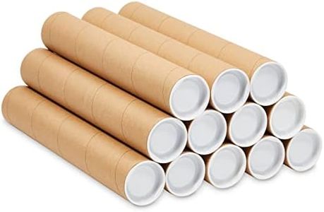 Stockroom Plus 12-Pack Mailing Tubes with Caps, 2x12-Inch Kraft Paper Poster Tube for Shipping, Packing, Bulk Round Packaging, Cardboard Mailers, Art Prints, Maps, Blueprint (Brown)