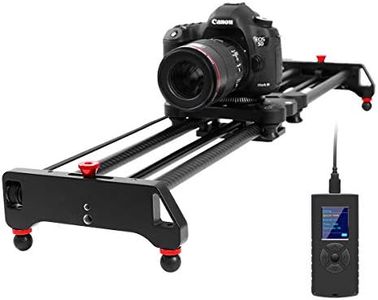 GVM Motorized Camera Slider, 31" Carbon Fiber Dolly Rail Camera Slider with Time-Lapse Photography, Tracking Shooting and 120 Degree Panoramic Shooting for Most Cameras, with Remote Controller