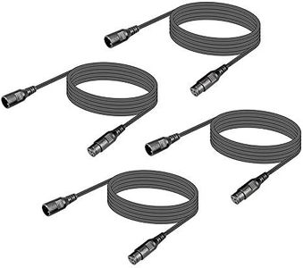 (Pack of 4) 3-Pin DMX Cables DMX Signal Connection Cable Wire 1.2m /4ft with Cannon XLR Male and Female Plugs for DMX Signal Stage Light for All Moving Head Light LED Par Light