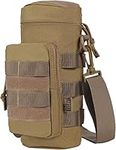 OneTigris Sniper Tactical EDC Water Bottle Pouch Outdoor MOLLE Compatible 1000D Nylon Includes Shoulder Strap (Nylon-Coyote Brown)