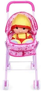 Ramson India Kid New Toy Set Toys Baby Doll Mini Stroller Real Stroller for Girls Doll Stroller - Pink