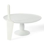 Martha Stewart 12" x 5.7" Stoneware Cake Stand W/Server - White