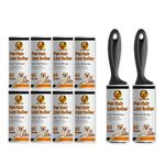 Foodie Puppies Pet Hair Remover 2 Lint Roller with Handle and 8 Refills (600 Sheets), Hair Remover for Dogs and Cats, Ideal for Clothes, Furniture, Coats, Car Seats, Carpets, Fabric, and Dust Cleaning