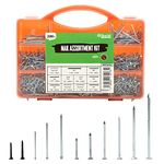 Brackit 2,000 Piece Nail Assortment Set with Storage Case – Including Wire Nails, Brad Nails & Tacks - For DIY, Craft, Masonry, Woodwork, Décor