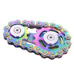 DMaos Fidget Spinner, Linkage Bicycle Chain Design 2 Gears Figity Spin Finger Games, Metal Stainless Steel Durable Mechanics with Smooth Bearings, Premium Figit Toy - Full Colorful