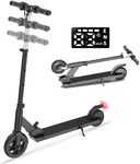Kids Electric Scooter for Age 6-12-16, Foldable Kids Scooter 150W Motor Up to 18 km/h 13KM Range Adjustable Height 3 Speed Mode LED Display Lightweight Kids E-Scooter (Black)