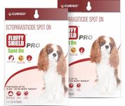 FluffyShield 1.34 ml - Single Pipette : Spot on for Prevention & Treatment of Fleas, Ticks and Chewing lice infestation for Dogs Weighing from 10 to 20 Kgs.(Pack of 2)