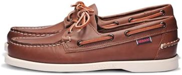 Sebago Portland Boat Shoes - Full-Grain Leather Moccasins, Handsewn with Leather Sock Lining and Non-Marking, Slip-Resistant Sipped Rubber Outsoles, Brown, 8 Narrow