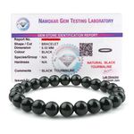 Remedywala Charged Energized Certified Black Tourmaline Bracelet For Reiki, Balance Chakra, Positive Energy, Healing | Black Tourmaline Stone Bracelet 8mm