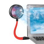 Glovion USB Fan Mini Desk Fan USB Powered Personal Fan 3 Speeds Strong Airflow Portable Fan with Night Light, ON/OFF Button, Flexible Laptop Cooling Fan for Office Home Bedroom Desktop Travel