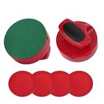 Air Hockey Pucks Set, Red Plastic Hockey Game Table 94mm Slider Pusher Set 2 PCS Pushers with 4 Pucks Replacement Game Tables Goalies Accessories