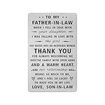 Yobent Father In Law Gift from Son In Law, Engraved Wallet Card for Father-In-Law from Groom, Father of The Bride Gifts, Unique Father In Law Wedding Day Gifts, Dad In Law Father's Day Present