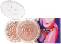 SELESTIA BEAUTY Highlighter Makeup Powder Divine V - Highlighter Powder for Radiant Glow - Face Highlighter for All Skin Tones - Easy-to-Apply Powder Highlighter, 0.53 Oz