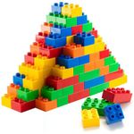 PREXTEX Building Blocks for Toddlers 1-3+ (100 Mega Blocks) - Large Toy Blocks Compatible with Most Major Brands - Building Blocks for Toddlers 3-5 - Kids Toys Gift Set for All Ages (Boys & Girls)