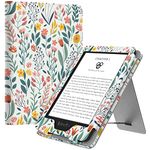 MoKo Case Fits all-new 6" Kindle (11th Generation, 2024/2022 Release)/ Kindle (10th Gen,2019)/kindle (8th Gen, 2016), Ultra Lightweight PU Shell Cover with Auto Wake/Sleep for Kindle 2024, Flowers