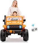 GarveeLife 24V Ride On Car for Kids,2 Seater Electric Truck with Remote Control, 4x45W Powerful Engine, Battery Powered Ride On Toys for Kids, 4WD/2WD Switchable, Led Headlight & Music Player, Orange