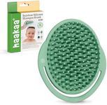 haakaa Baby Cradle Cap Brush - Soft Cradle Cap Comb| Hair Scalp Massager, Soft Bristles for Newborns & Toddlers-Pea Green