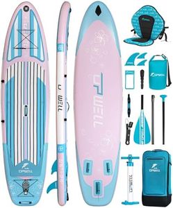 UPWELL Inflatable Stand Up Paddle Board with Kayak Seat, Premium SUP Paddle Boards for Adults, 11’6” Blow up Paddle Boards 6” Thick, Blossom