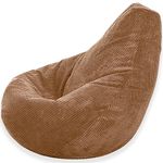 Gilda High Back Gaming Chair Bean Bag Delivered Filled Corduroy (Mocha)