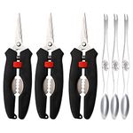 BLBYHO Seafood Tool Set, Crab Scissors Lobster Scissors Seafood Scissors, Crab Leg Scissors 3 Pack with Crab Leg Forks 3 Pack……