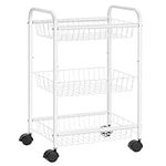 SONGMICS 3-Tier Metal Rolling Cart,