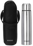 Amazon Brand - Solimo Stainless Steel Insulated Bottle with Flip Lid and Cover, 24 Hours Hot or Cold, 1000ml