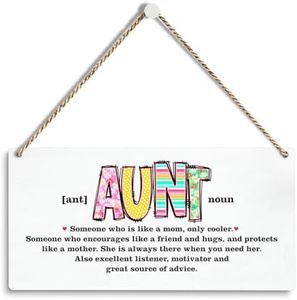 Mothers Day Decorations Gifts for Aunt Auntie, Aunt Signs for Home Door Decorations Wall Hanging Decor, Aunt Mother Day Birthday Gifts Ideas, Aunt Gifts for Aunts from Nephew Niece 12 X 6 Inch