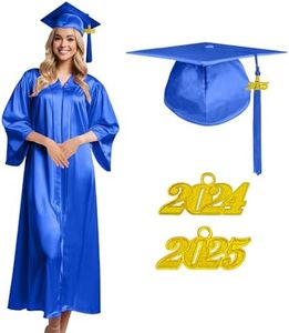 Herrenbek Shiny Graduation Cap and Gown 2024 Tassel Adult Set for High School and Bachelor
