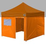 Eurmax USA Full Zippered Walls for 10 x 10 Easy Pop Up Canopy Tent,Enclosure Sidewall Kit with Roller Up Mesh Window and Door 4 Walls ONLY,NOT Including Frame and Top（Orange）