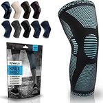 PowerLix Compression Knee Sleeve - Best Knee Brace for Meniscus Tear, Arthritis, Quick Recovery etc. - Knee Support for Running, Crossfit, Basketball and Other Sports - Single Wrap