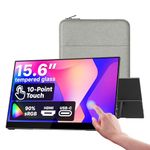 cocopar Portable Monitor Touchscreen 15.6 Inch 1080P FHD 90% sRGB Travel Monitor with Speaker HDMI USB-C Second Screen for Laptop MacBook Surface PC Xbox PS4/5, VESA Mountable, with Touchscreen