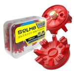 SOLM8 - Golf Shoe Cleats Metal Screw Threading Dia ¼ Inch Easy to Install on Golf & Cricket Spike Shoes (Ruby Red)