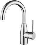 CREA Bar Sink Faucet Bathroom Faucet Single Hole Handle Chrome with Deck Plate Prep Wet Utility Small Mini Faucet for Marine Vessel Outdoor Farmhouse Vanity Lavatory