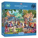 Boarding the Bus | 1000 Piece Jigsaw Puzzle | Village Jigsaw Puzzle | Sustainable Jigsaw Puzzle for Adults | Premium 100% Recycled Board | Great Gift for Adults | Gibsons Games