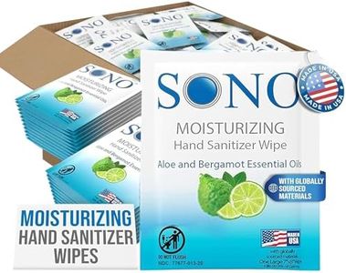 SONO Hand Sanitizing Wipes - Travel Size, Alcohol-Free, Moisturizing Sanitary Wipes with Bergamot Essential Oil - On-the-Go Protection and Hygiene