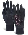 TrailHeads Running Gloves for Women | Lightweight Gloves with Touchscreen Fingers -black/pink reflective - large