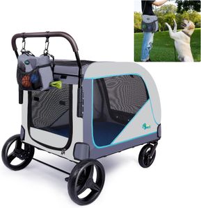 Ownpets X-Large Pet Stroller – Blue, Heavy-Duty for Large Pets