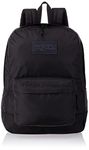 JANSPORT Mono SuperBreak Laptop Backpack in Black - 15" Internal Sleeve with Front Utility Pocket - Mesh Padded Straps - 25 L