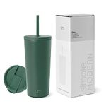 Simple Modern Insulated Tumbler with Straw and Lid | Iced Coffee Cup Reusable Stainless Steel Water Bottle Travel Mug | Gifts for Women & Men | Classic Collection | 20oz | Forest