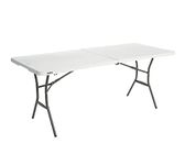 LIFETIME 6 ft/1.83 m Essential Fold-in-Half Table, White Granite