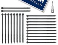 CE Black Sleeper Screws, Decking Screws, Railway Sleeper Fixings, Long Screws for Wood, Coach Screws, Hex Screws with Free 8mm Hex Bit (200mm Wood Screws, Pack of 50)