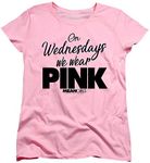 Mean Girls Womens T-Shirt On Wednesdays We Wear Pink Pink Tee, Medium